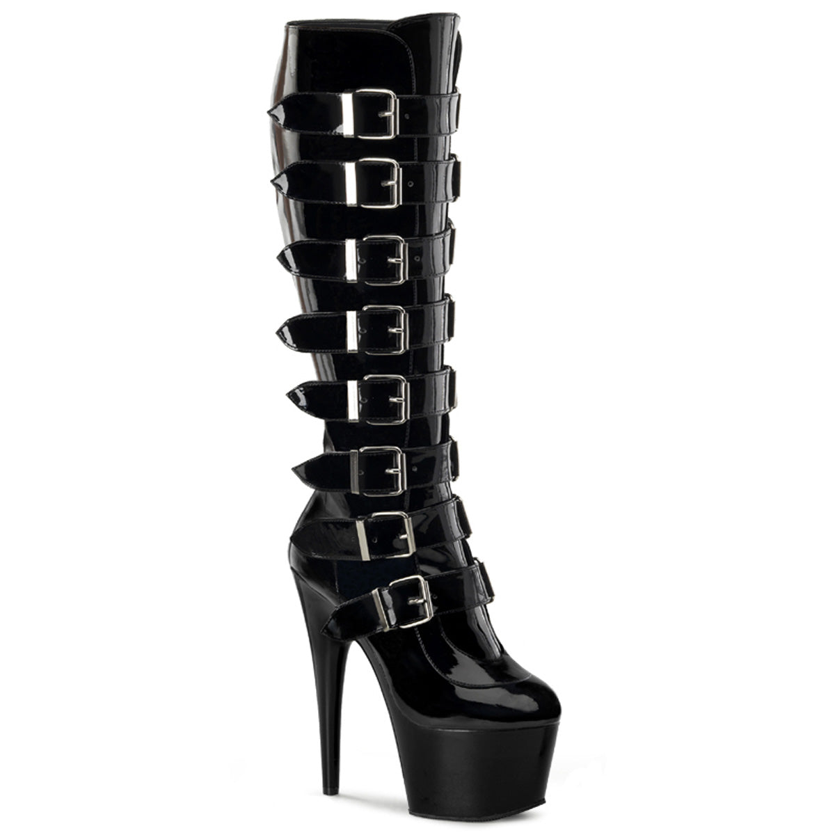 Pleaser Adore-2043 Black Patent Knee High Gothic Punk Platform