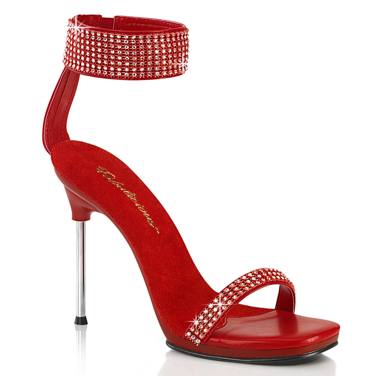 Fabulicious Chic-40 Red Rhinestone Dress Formal Heels OtherWorld