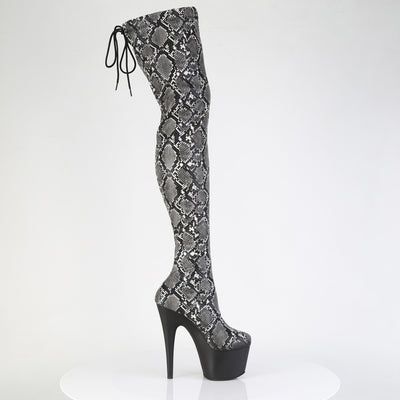 Snake Skin Pull-On Thigh Boots Adore-3008SP-BT
