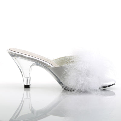 Sexy Marabou White/Clear Slippers