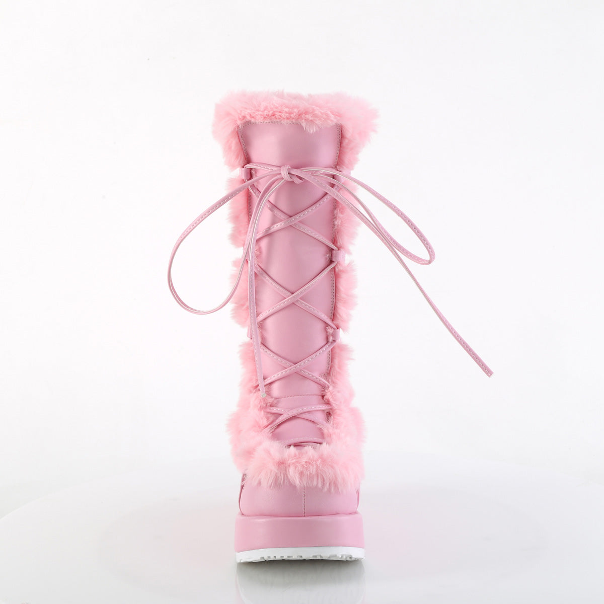 Furry Comfy Pink Platform Boots