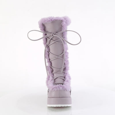 Furry Comfy Lavender Platform Boots