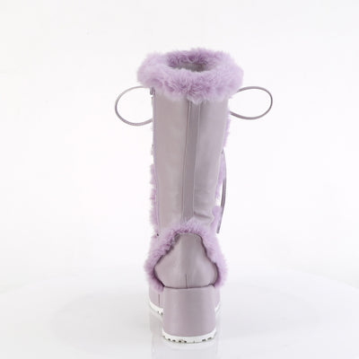 Furry Comfy Lavender Platform Boots