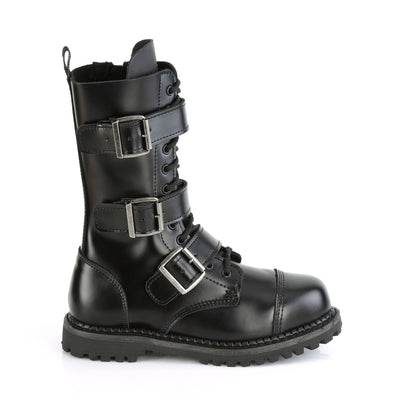 Men's Leather Boots - Demonia Riot-12BK