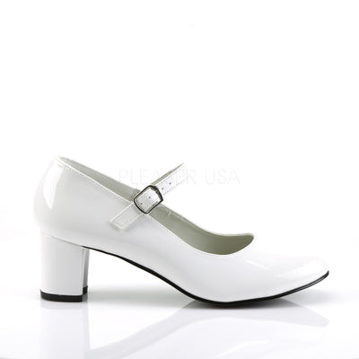 White Block Heel Mary Jane Shoes