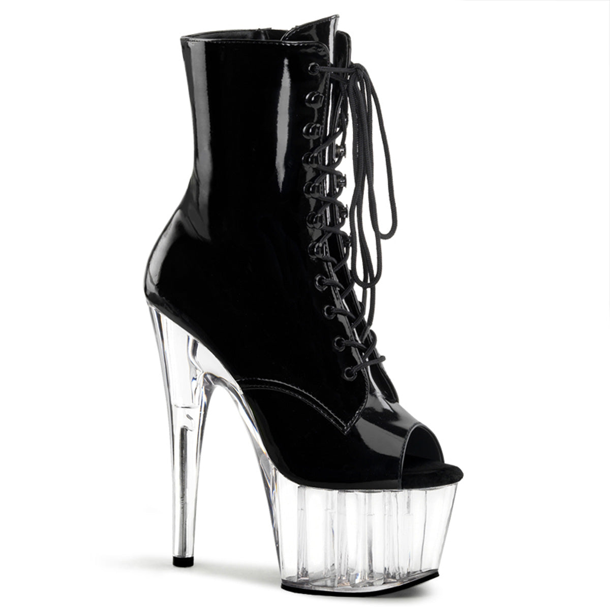 Open Toe See Through Heels Boots Pleaser Moon 1021-C-Dia Womens