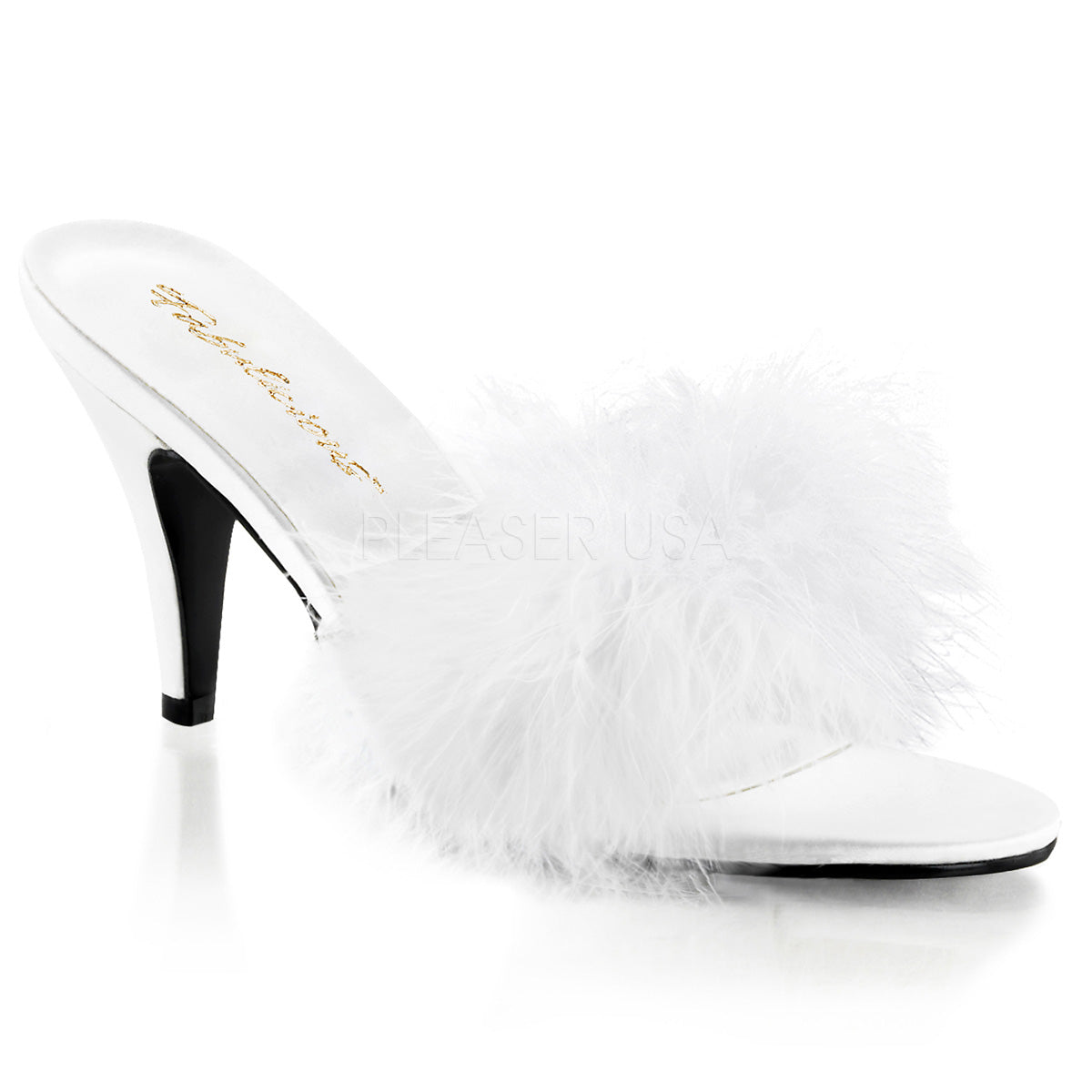 Fabulicious Amour-03 Sexy Marabou White Slippers OtherWorld Shoes