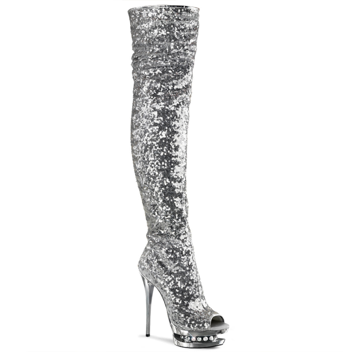 Rhinestone thigh high boots online