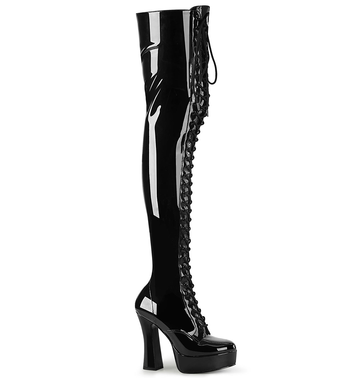 Chunky Heel Platform Thigh High Boots (Pleaser Electra-3023)