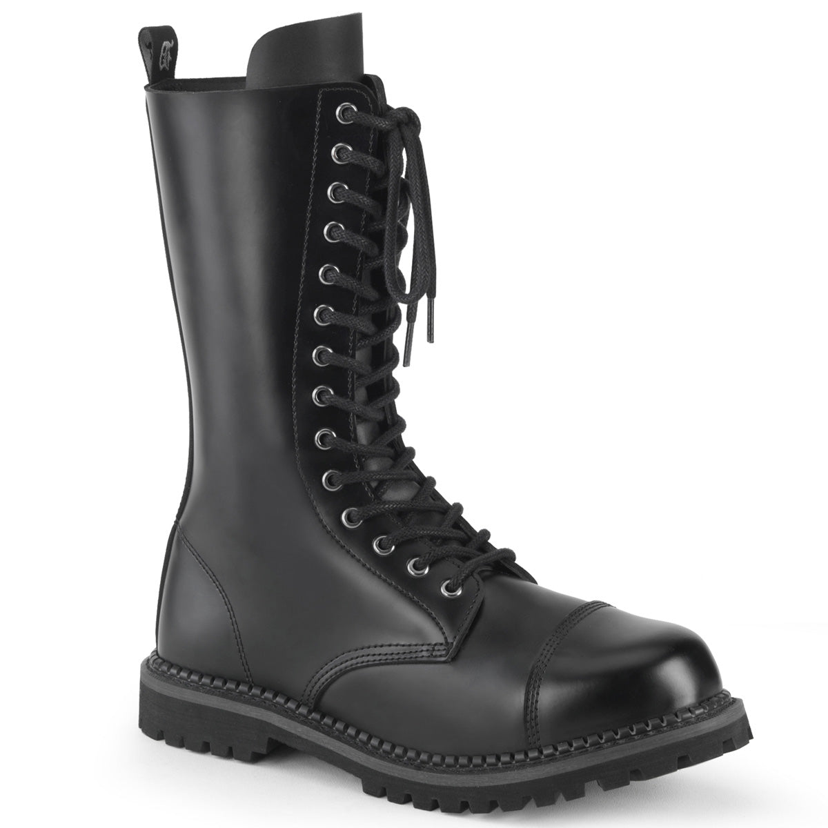 Riot Mid Calf Leather Combat Boots (Unisex)