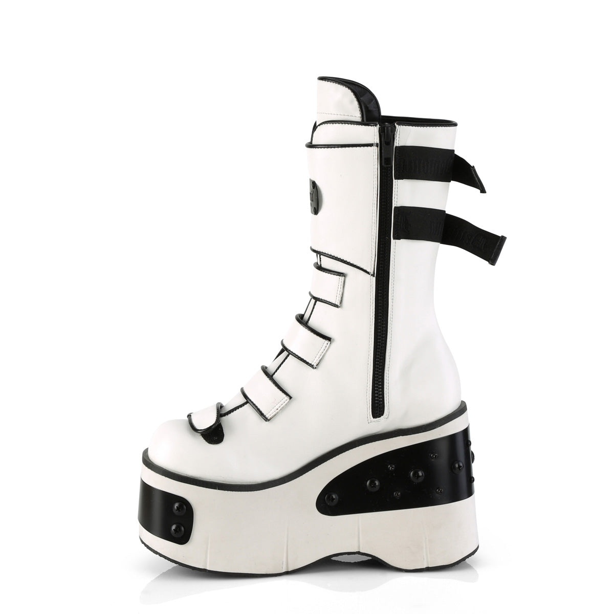 white punk boots Demonia Kera-108