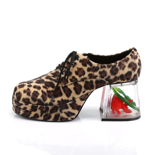 Disco Fever Men's Platform Heels - Cheetah Fur