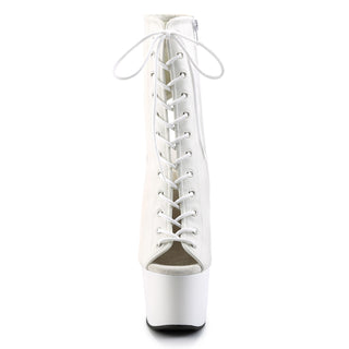 Adore-1016 White Matte Open Toe & Heel Platform Boots