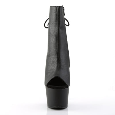 Pleaser Adore-1018 Black Matte Open Toe & Heel Boots