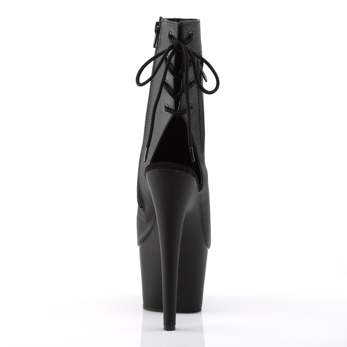 Pleaser Adore-1018 Black Matte Open Toe & Heel Boots