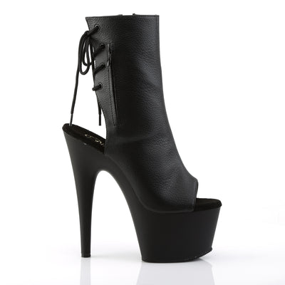 Pleaser Adore-1018 Black Matte Open Toe & Heel Boots