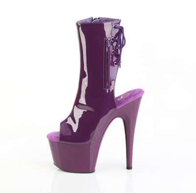 Pleaser Adore-1018 Purple Open Toe & Heel Boots