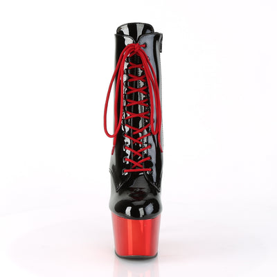 Pleaser Adore-1020 Red Chrome Boots