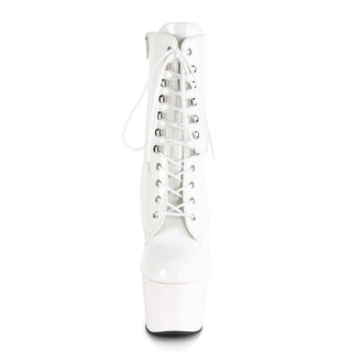 Adore-1020 White Patent Platform Boots