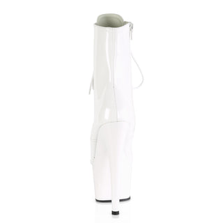 Adore-1020 White Patent Platform Boots