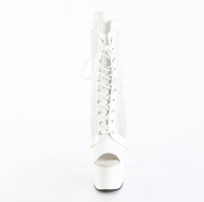 Adore-1048RSNT White Peep Toe Mesh Platform Boots