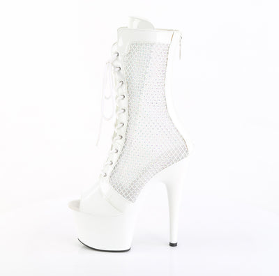 Adore-1048RSNT White Peep Toe Mesh Platform Boots