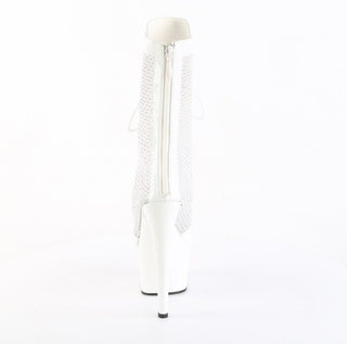 Adore-1048RSNT White Peep Toe Mesh Platform Boots