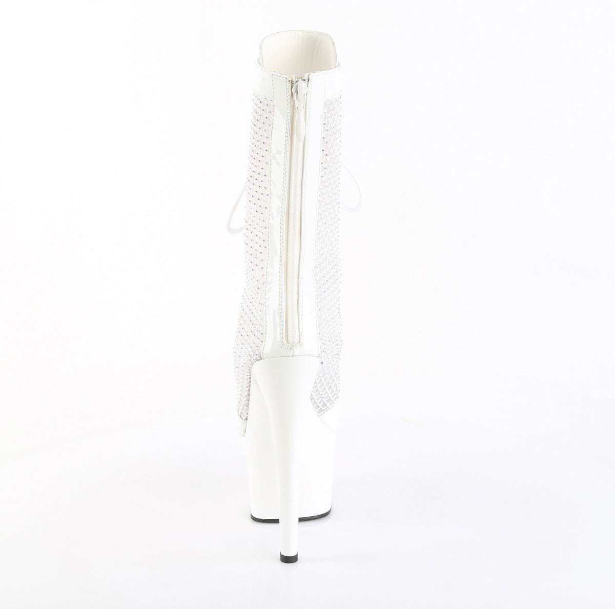 Adore-1048RSNT White Peep Toe Mesh Platform Boots