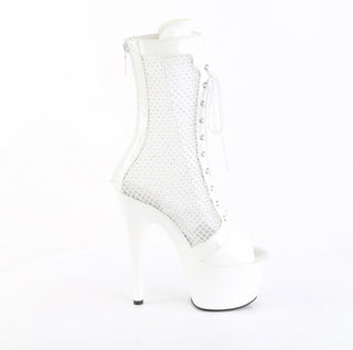 Adore-1048RSNT White Peep Toe Mesh Platform Boots