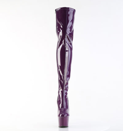 Pleaser Adore-3000 Purple Thigh-High Platform Boots