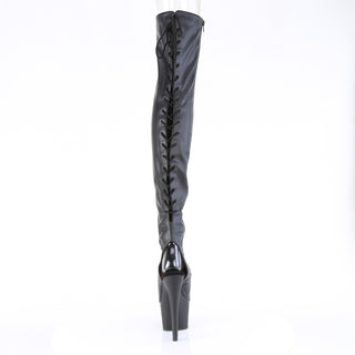 Open Toe & Heel Thigh High Boots Black PU