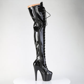 Adore-3020GP Black Sparkle Goddess Platform Thigh High Boots