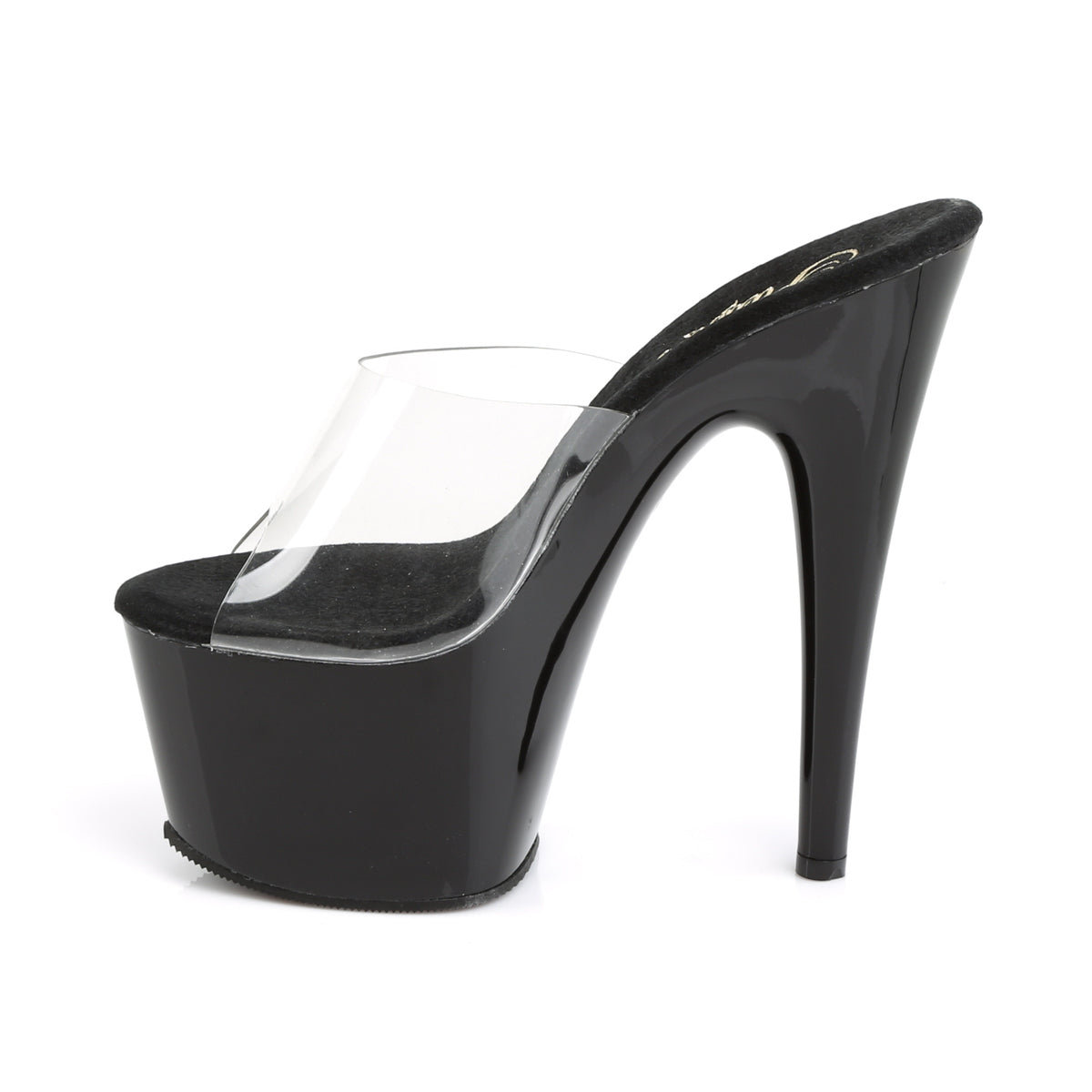 Pleaser Adore-701 Clear Black Platform Heels