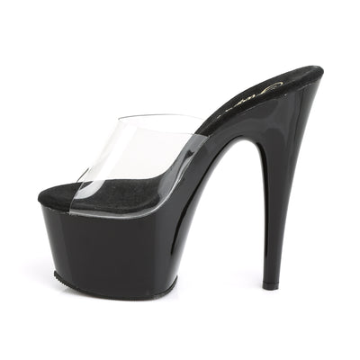 Pleaser Adore-701 Clear Black Platform Heels