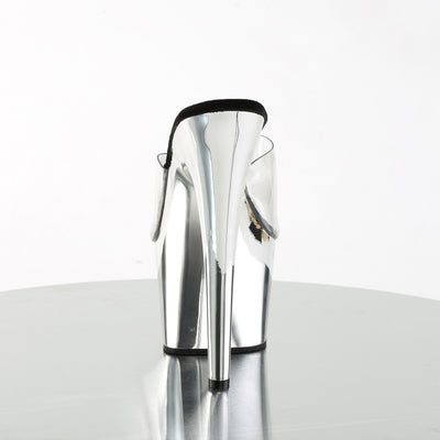Pleaser Adore-701 Clear Silver Platform Heels