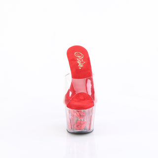 Adore-701FL Red Flower Filled Platform Slides