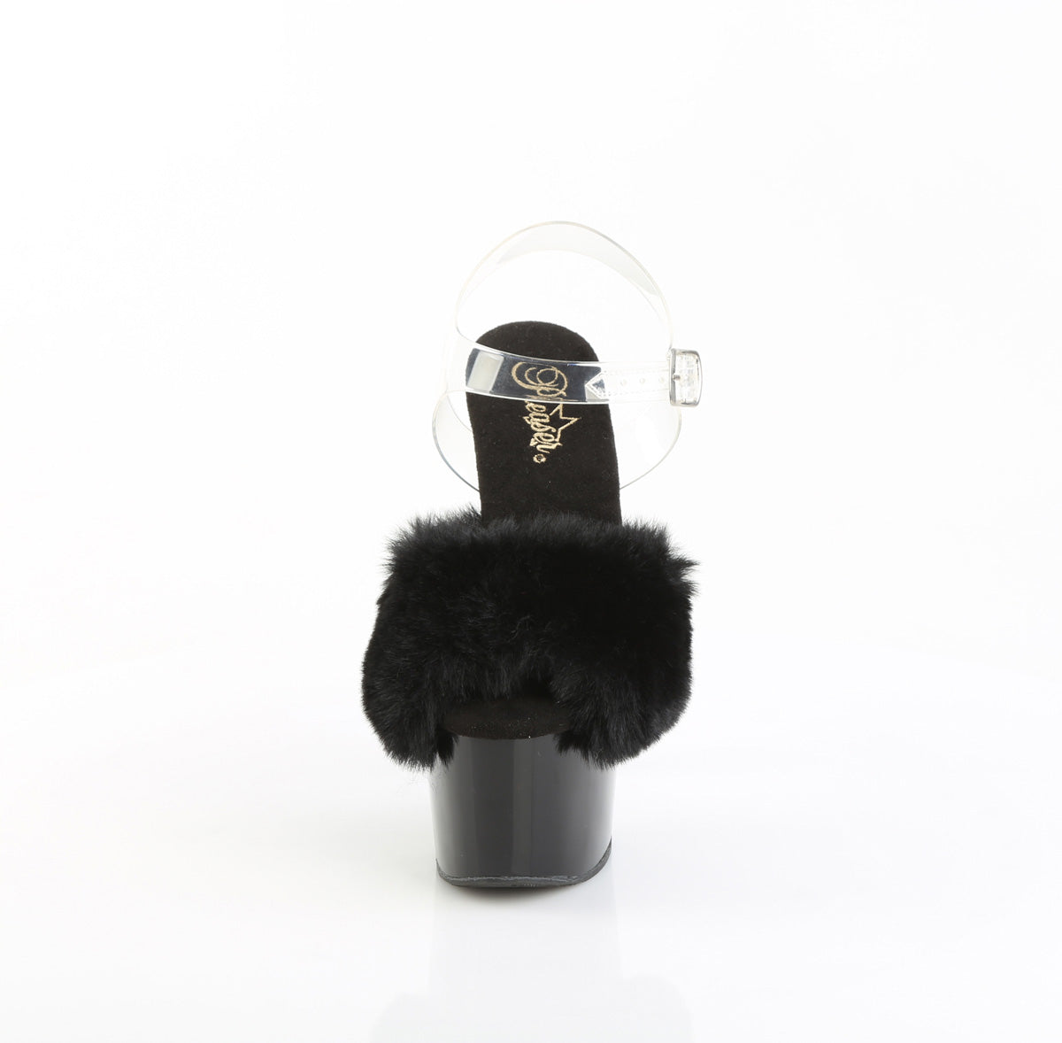 Fluffy Black Fur Platform Sandals Adore-708FUR
