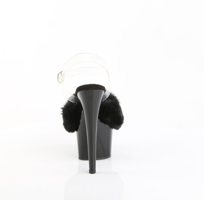 Fluffy Black Fur Platform Sandals Adore-708FUR