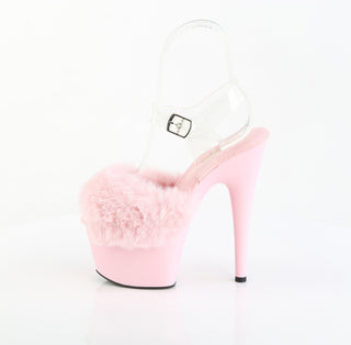 Adore-708FUR Baby Pink Fur Platform Sandals