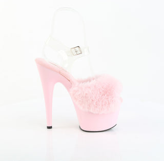 Adore-708FUR Baby Pink Fur Platform Sandals