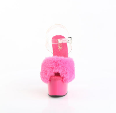 Fluffy Fuchsia Fur Platform Sandals Adore-708FUR