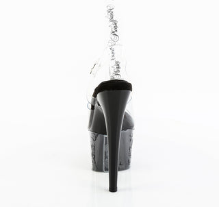 Adore-708Prem Premium TPU Clear/Black Platform Sandals