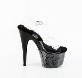 Adore-708Prem Premium TPU Clear/Black Platform Sandals