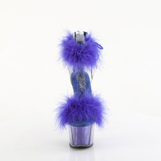 Ankle Cuff Sexy Fur Sandals Blue (Pleaser ADORE-724F)