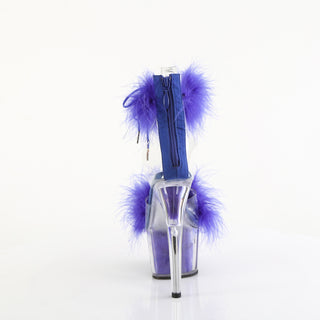 Ankle Cuff Sexy Fur Sandals Blue (Pleaser ADORE-724F)