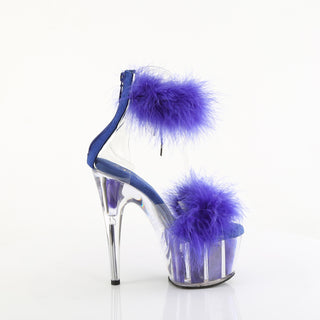 Ankle Cuff Sexy Fur Sandals Blue (Pleaser ADORE-724F)