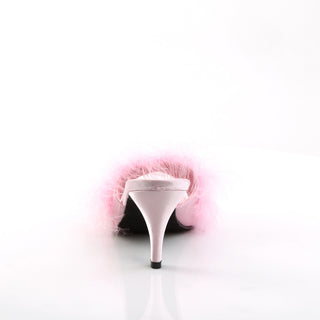 Amour-03 Pink Marabou Mules