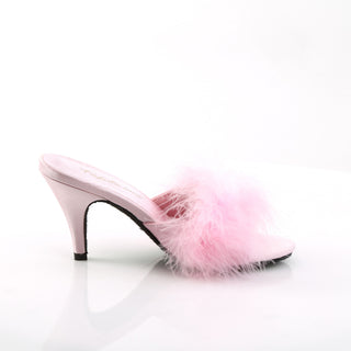 Amour-03 Pink Marabou Mules