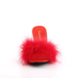 Red Amour-03 Red Marabou Mules