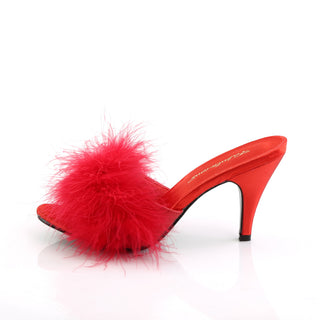 Red Amour-03 Red Marabou Mules
